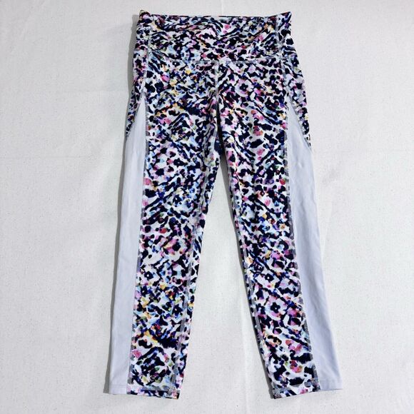 Athleta Womens Chaturanga Watercolor Capri Crop Leggings Multicolor Small - Picture 1 of 8